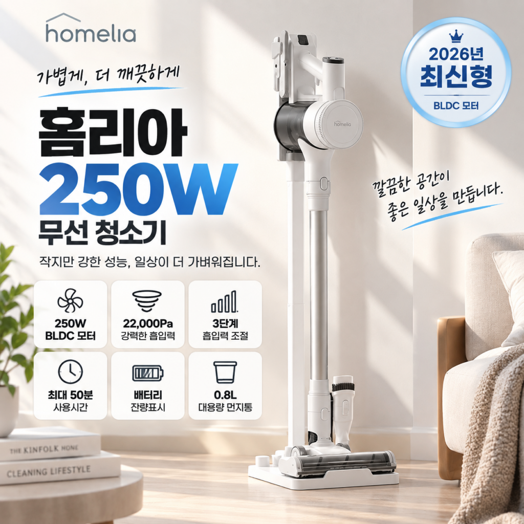 홈리아 무선 청소기 차이슨 원룸 BLDC 가벼운 초경량 핸디 단품 제품 이미지