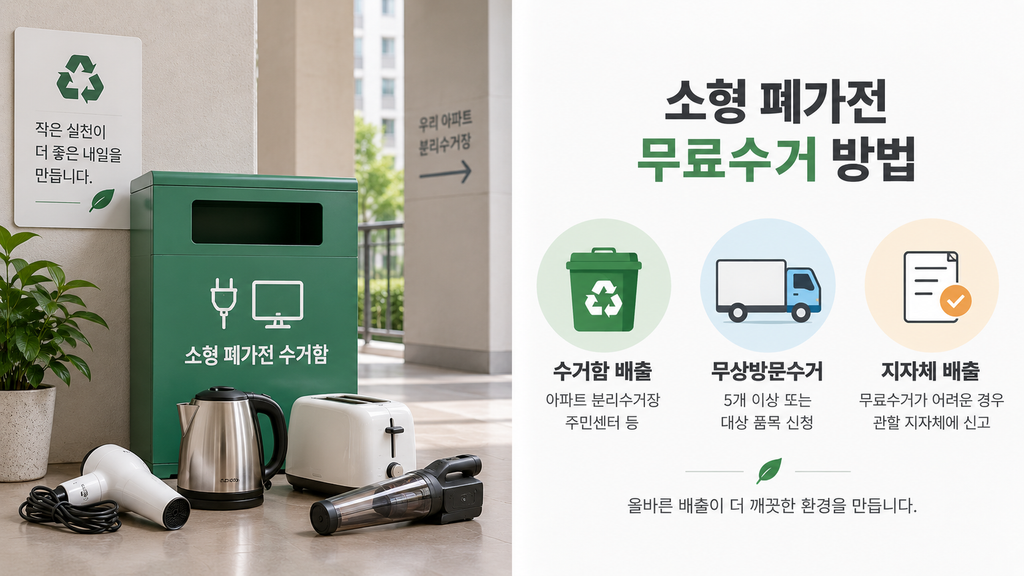 소형 폐가전 무료수거 방법｜주민센터 수거함부터 무상수거까지