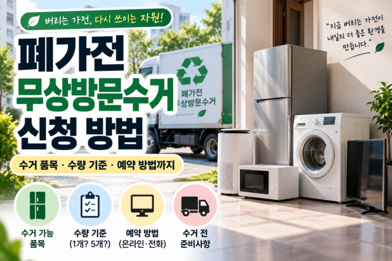 폐가전 무상방문수거 신청 방법｜수거 품목·수량 기준·예약 방법