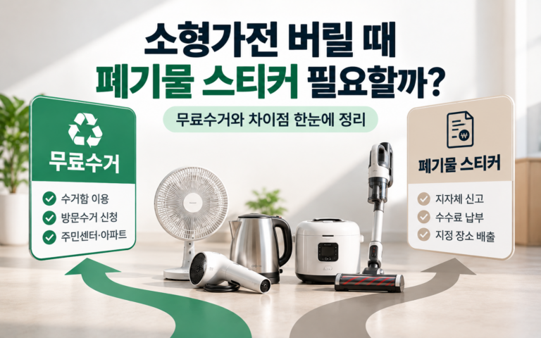 소형가전 버릴 때 폐기물 스티커 필요할까?｜무료수거와 차이점