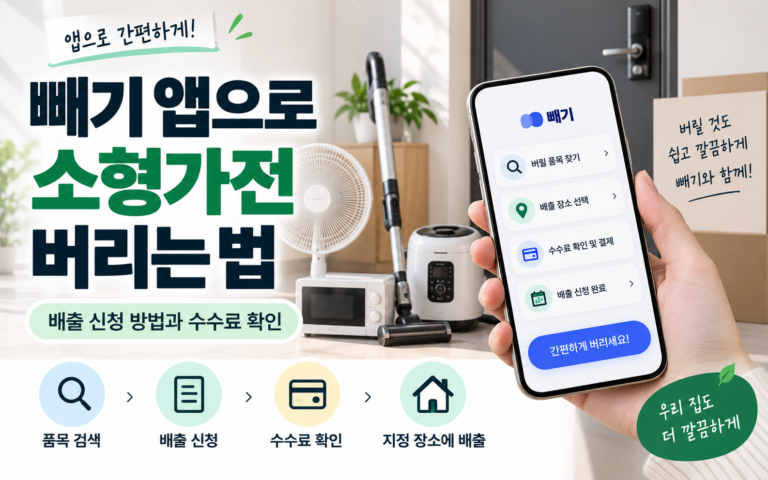 빼기 앱으로 소형가전 버리는 법｜배출 신청 방법과 수수료 확인